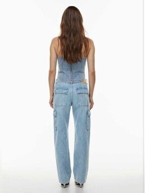 aritzia 90's edie low rise cargo jeans Denim Forum